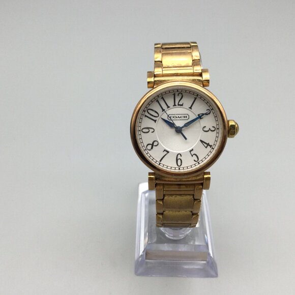 Coach Madison Watch Women 36mm Gold Tone New Battery 7" - Picture 2 of 13